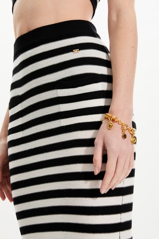 Jupe en mérinos - Noir et blanc