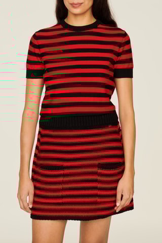 Minijupe en laine - Rouge et noir