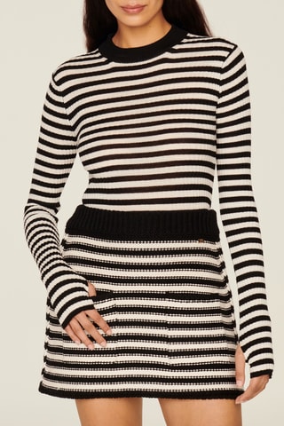 Minijupe en laine - Noir et blanc