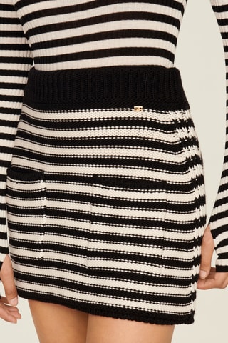 Minijupe en laine - Noir et blanc