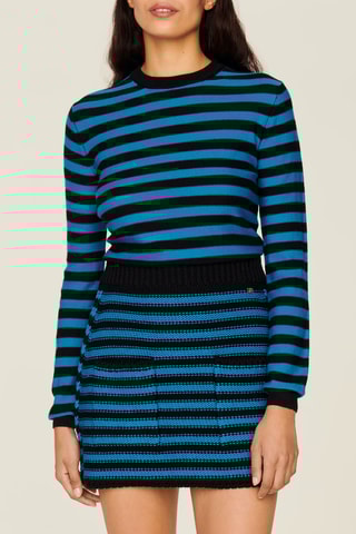 Minijupe en laine - Noir et bleu