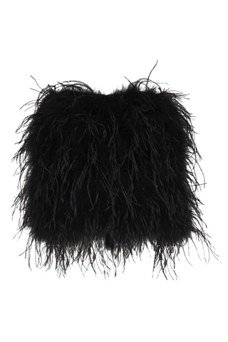 Jupe droite en plumes d’autruche - Noir