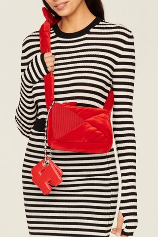 Jupe droite taille haute en laine - Noir et blanc