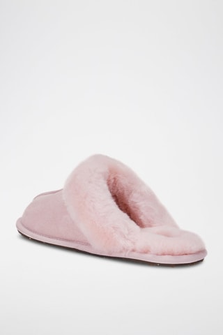 Pantoufles en cuir de mouton Rose
