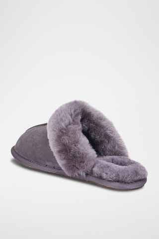 Pantoufles en cuir de mouton Gris foncé - Australia Luxe