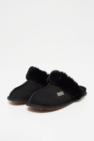 Mules en peau de mouton - Noir