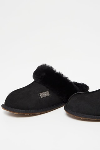 Mules en peau de mouton - Noir
