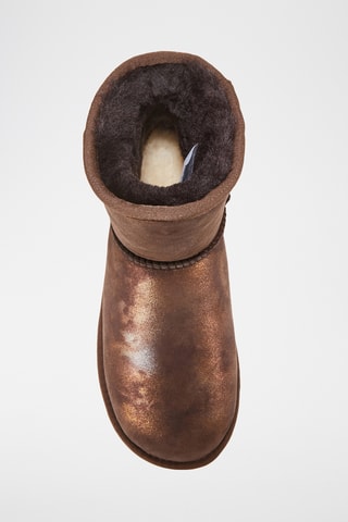 Bottines fourr&#xE9;es en cuir de mouton - Marron fonc&#xE9; 