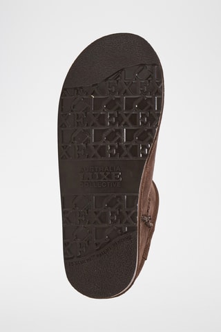 Bottines fourr&#xE9;es en cuir de mouton - Marron fonc&#xE9; 