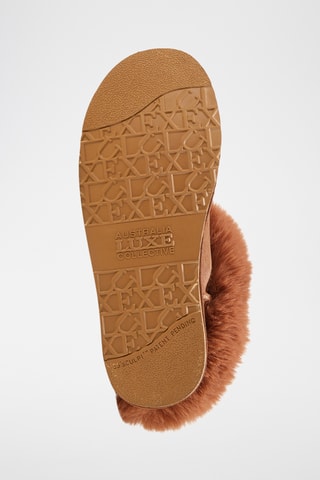 Bottines fourr&#xE9;es en cuir de mouton - Camel