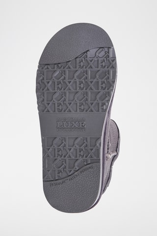 Bottines fourrées en cuir de mouton - Gris foncé