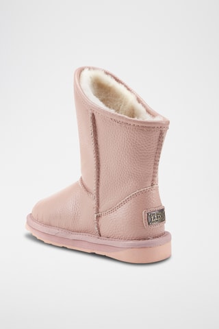 Bottines fourrées en cuir de mouton - Rose poudré