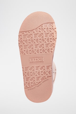 Bottines fourrées en cuir de mouton - Rose poudré