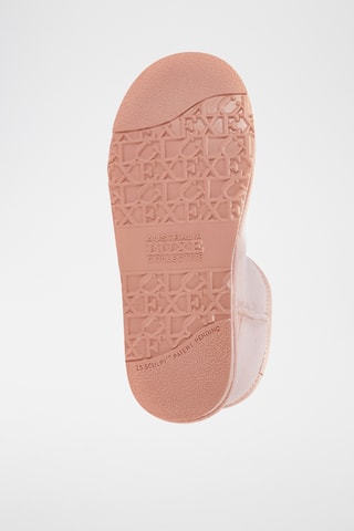 Bottines fourrées en cuir de mouton nubuck - Rose poudré