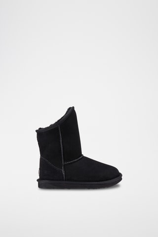 Bottines fourrées en cuir de mouton nubuck - Noir