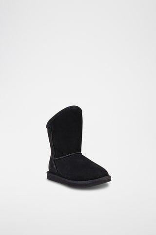 Bottines fourrées en cuir de mouton nubuck - Noir