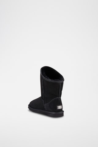 Bottines fourrées en cuir de mouton nubuck - Noir