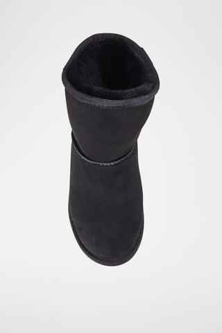 Bottines fourrées en cuir de mouton nubuck - Noir