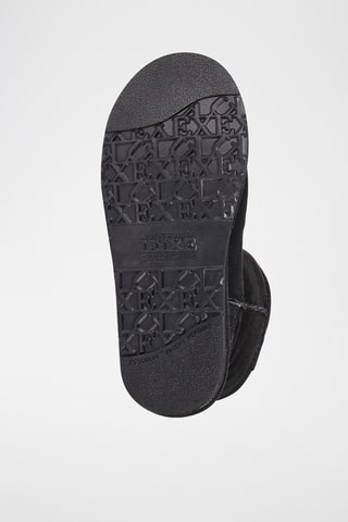 Bottines fourrées en cuir de mouton nubuck - Noir