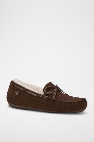 Mocassin fourr&#xE9;s en cuir de mouton - Marron