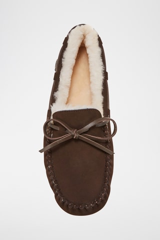 Mocassin fourr&#xE9;s en cuir de mouton - Marron