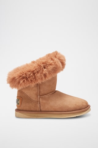 Bottines fourr&#xE9;es en cuir de mouton - Beige