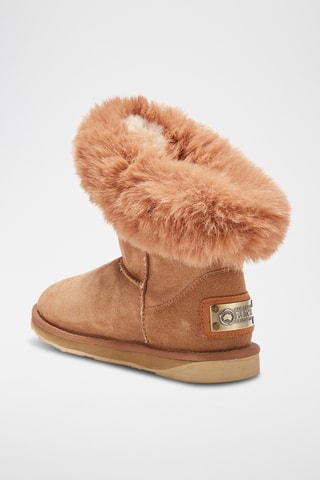 Bottines fourr&#xE9;es en cuir de mouton - Beige