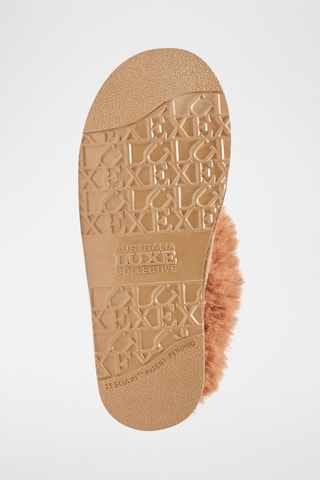 Bottines fourr&#xE9;es en cuir de mouton - Beige