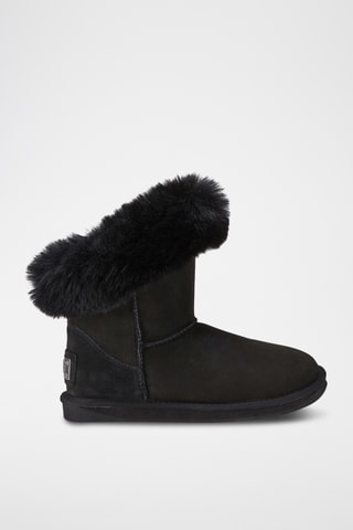 Bottines fourr&#xE9;es en cuir de mouton - Noir