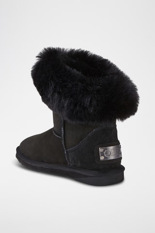 Bottines fourr&#xE9;es en cuir de mouton - Noir