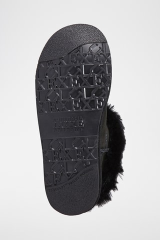 Bottines fourr&#xE9;es en cuir de mouton - Noir