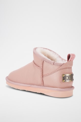 Bottines fourr&#xE9;es en cuir de mouton - Rose