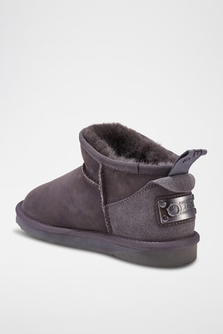 Bottines fourr&#xE9;es en cuir de mouton - Gris