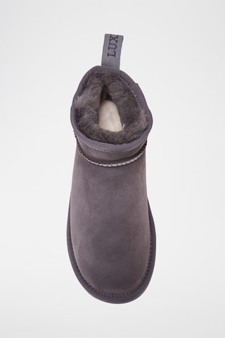 Bottines fourr&#xE9;es en cuir de mouton - Gris