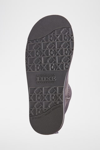 Bottines fourr&#xE9;es en cuir de mouton - Gris