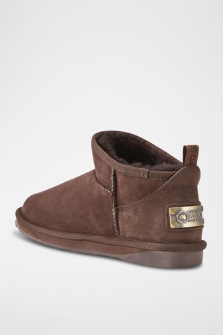 Bottines fourr&#xE9;es en cuir de mouton - Marron