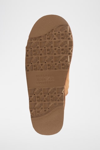 Mules fourrées en cuir de mouton - Camel