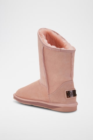 Bottes fourr&#xE9;es en cuir de mouton nubuck - Rose