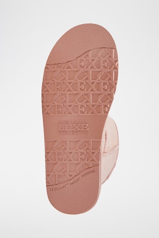 Bottes fourr&#xE9;es en cuir de mouton nubuck - Rose