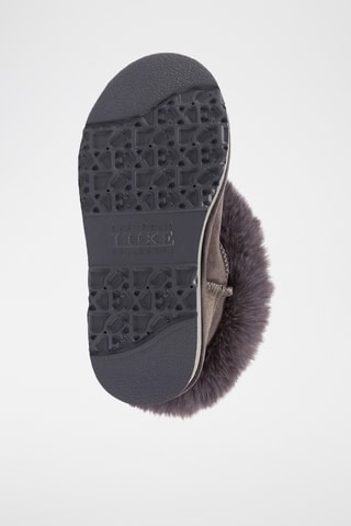 Bottines fourrées en cuir de mouton nubuck - Gris foncé