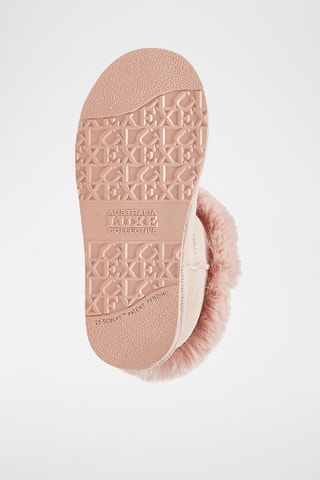 Bottines fourrées en cuir de mouton nubuck - Rose