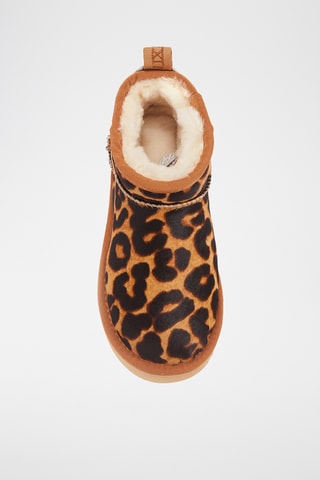 Bottines en cuir de mouton - Marron et noir