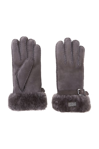 Gants en cuir de mouton nubuck - Gris foncé