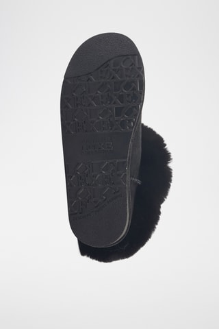 Bottines fourrées en cuir de mouton nubuck - Noir