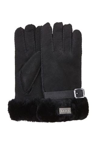 Gants en cuir de mouton nubuck - Noir