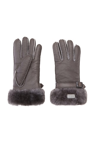 Gants en cuir de mouton nubuck - Gris clair