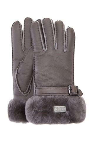 Gants en cuir de mouton nubuck - Gris clair