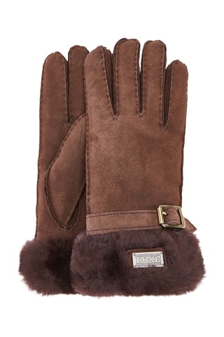 Gants en cuir de mouton nubuck - Marron