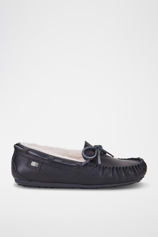 Chaussures bateau en cuir de mouton - Noir