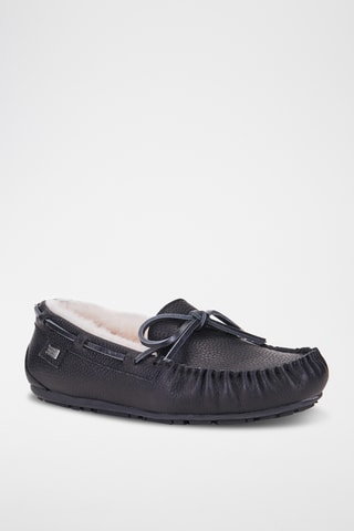 Chaussures bateau en cuir de mouton - Noir